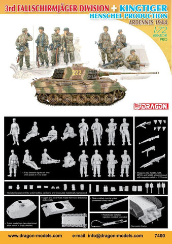 1/72 3rd FJ Division + Kingtiger Henschel Plastic Model Kit