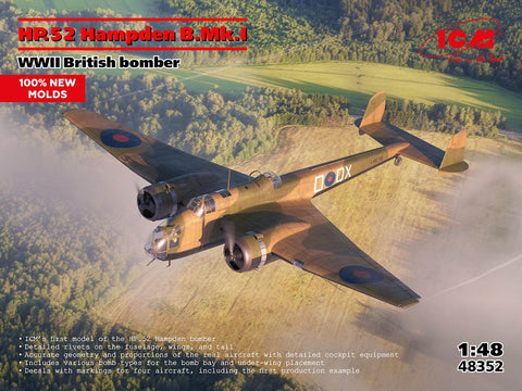 1/48 HP.52 Hampden B.Mk.I WWII British Bomber