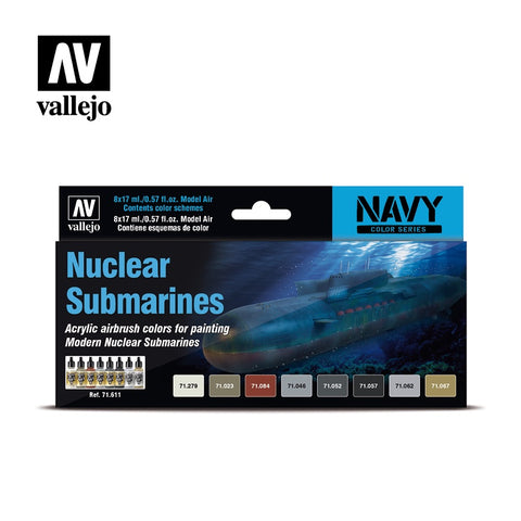 Model Air Nuclear Submarines 8 Colour Acrylic Airbrush Paint Set
