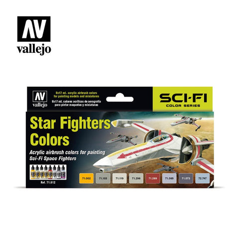 MODEL AIR STAR FIGHTERS 8 COLOUR ACRYLIC AIRBRUSH PAINT SET