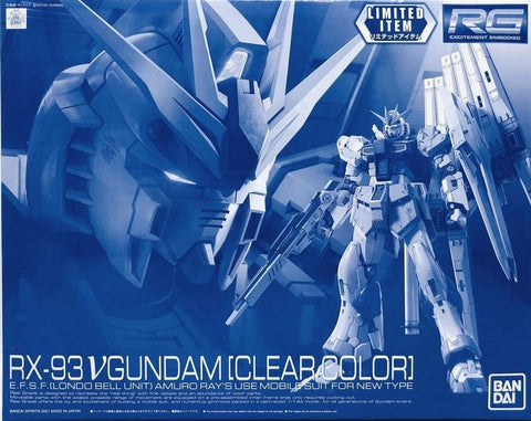 RG 1/144 RX-93 VGUNDAM (CLEAR COLOR) E.F.S.F. (LONDO BELL UNIT) AMURO RAY'S USE MOBILE SUIT FOR NEW TYPE