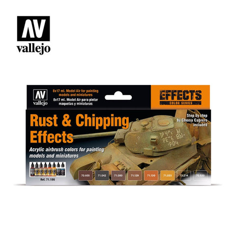 MODEL AIR RUST & CHIPPING EFFECTS COLOUR ACRYLIC AIRBRUSH PAINT SET